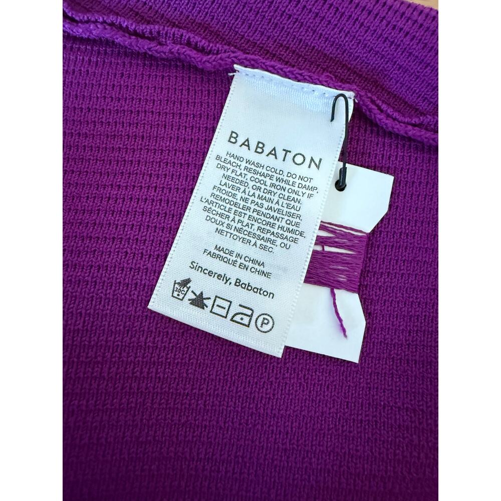 NWT Babaton Sculpt Knit Muscle Tee In Ube Purple Size Medium - Picture 4 of 6